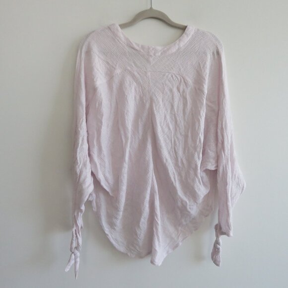 FREE PEOPLE Morning Dolman Tie Sleeve Gauzy Top in White Casual Boho Coastal M - Picture 11 of 14